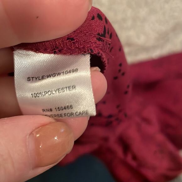 Stitch Fix 41 Hawthorne Burgundy Black Blouse - Large - Picture 7 of 7